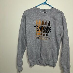 Gray Teacher Graphic Sweater
